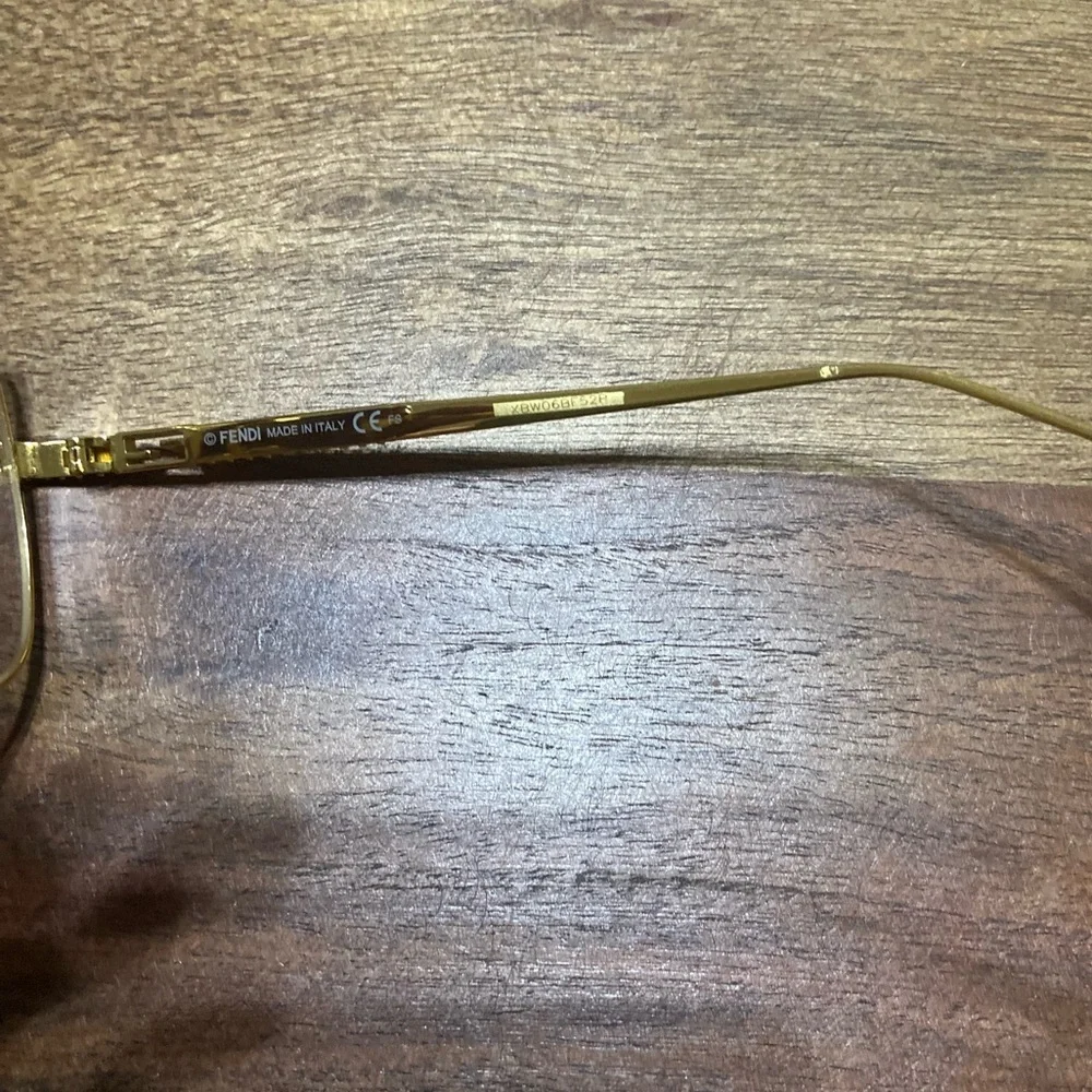 FENDI 57mm aviator oversized gold optical Frames/eyewear